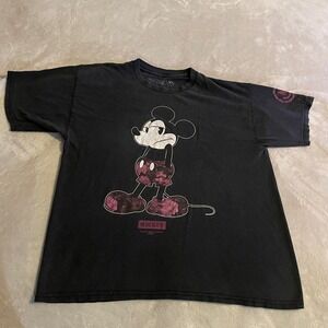 Disney x Neff Mickey Mouse Floral Graphic T-Shirt Mens XL Black Short Sleeve